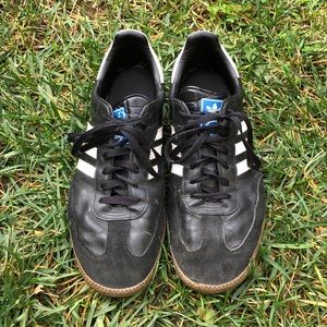 Black Adidas Sambas - Size 13.